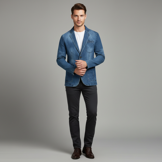 Maßgeschneiderter Jeansblazer Herren | Moderner Denim Blazer