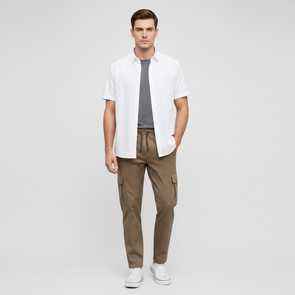Bluefield Cargohose | Herren Baumwollmix mit elastischem Bund