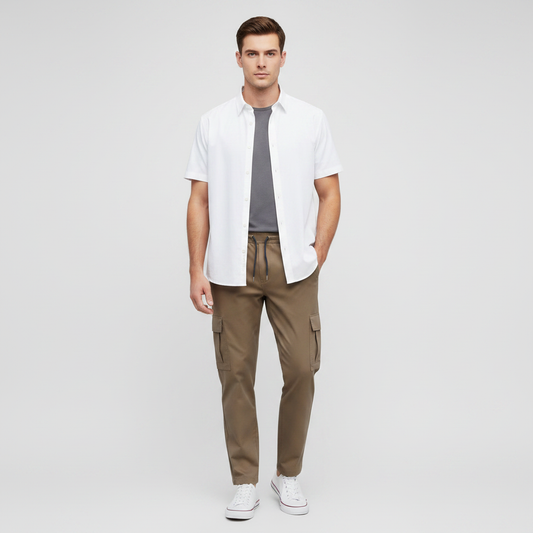Bluefield Cargohose | Herren Baumwollmix mit elastischem Bund