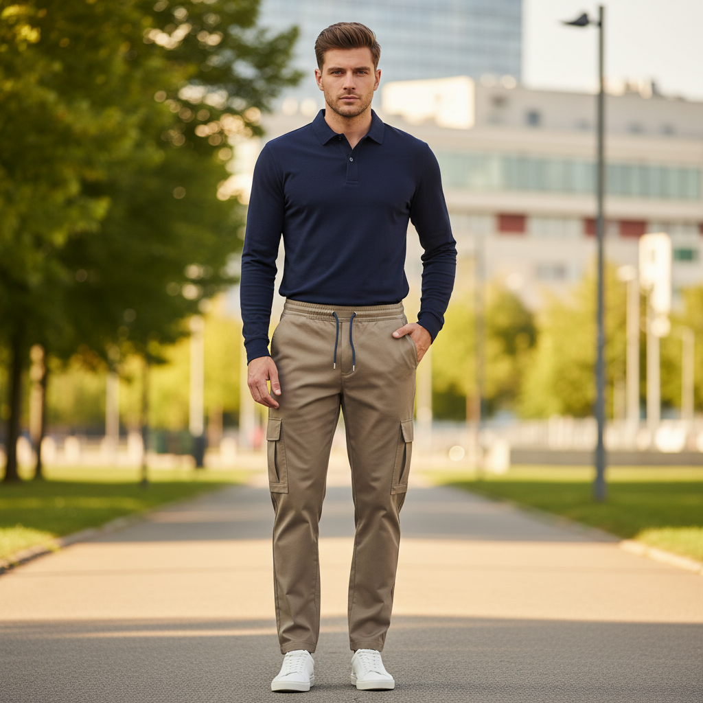 Bluefield Cargohose | Herren Baumwollmix mit elastischem Bund
