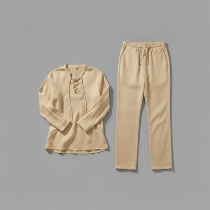 Milo Leinen-Set | Zweiteiliges Herren-Outfit in Weiß