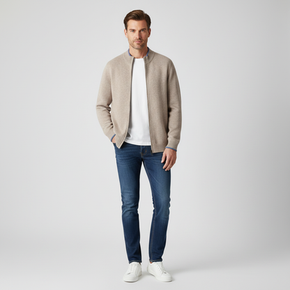 Herren Zip-Jacke Laurent | Elegante Strickjacke