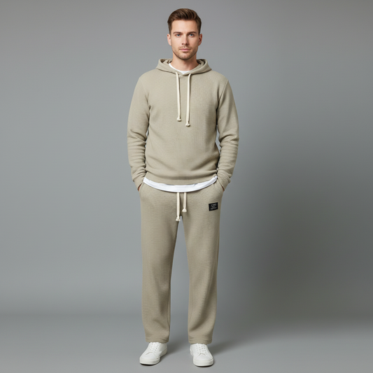 Herren Waffelstrick-Jogginghose mit Kordelzug | Freizeit Hose