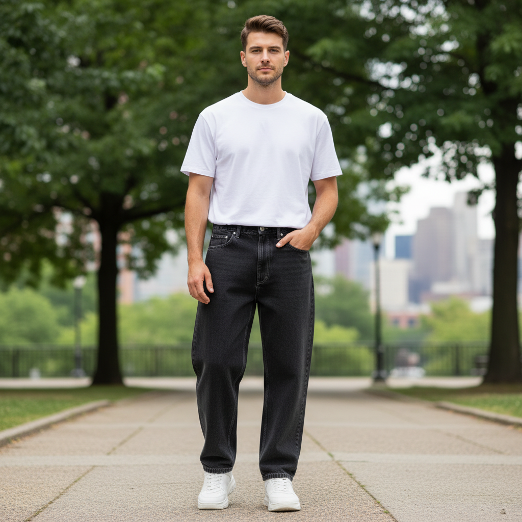 Lockere Jeans Herren | Baggy Jeans Urbaner Stil