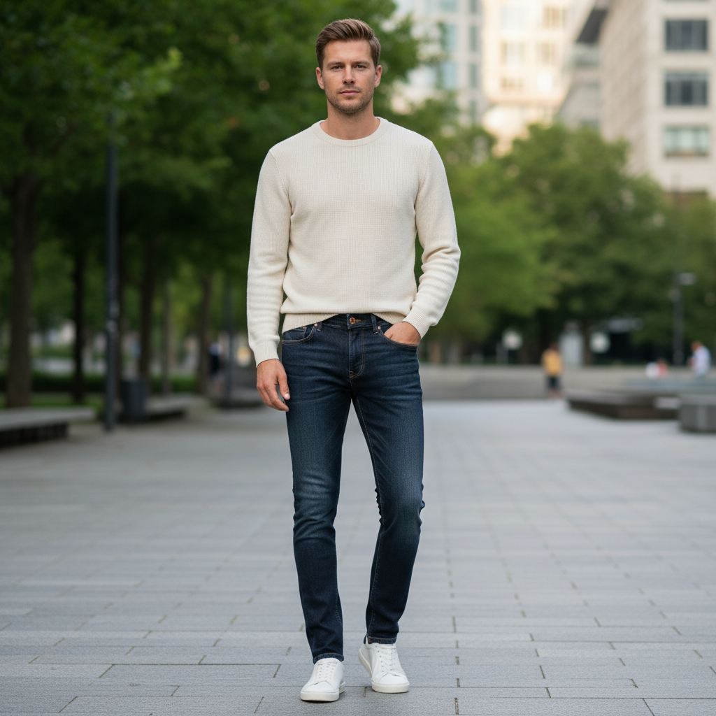 Herrenjeans Johnny | Bequeme Gerade Passform Denimhose