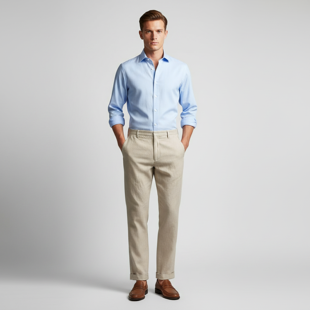 Leinenhose für Herren | Atmungsaktive Sommerhose mit geradem Schnitt
