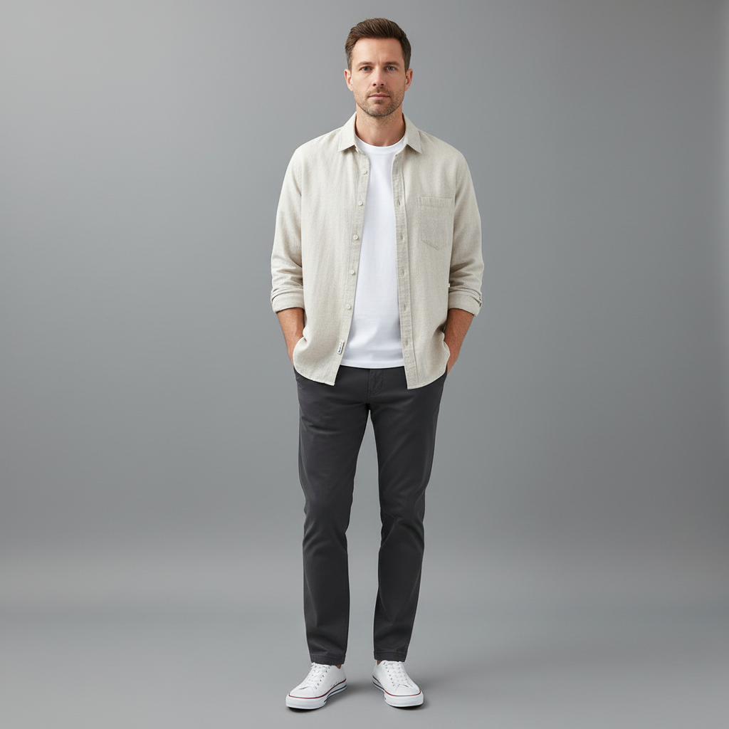 Marseille Premium Leinenhemd | Herren Hemd Langarm