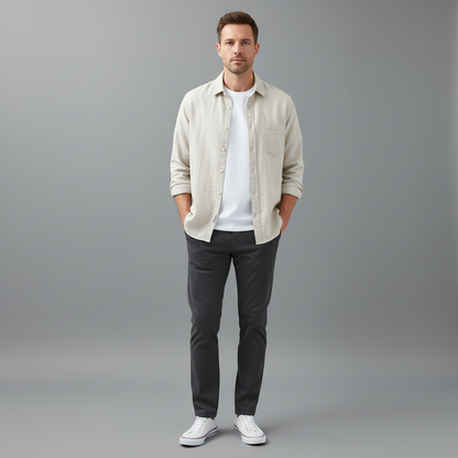 Marseille Premium Leinenhemd | Herren Hemd Langarm