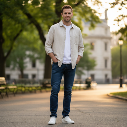 Marseille Premium Leinenhemd | Herren Hemd Langarm