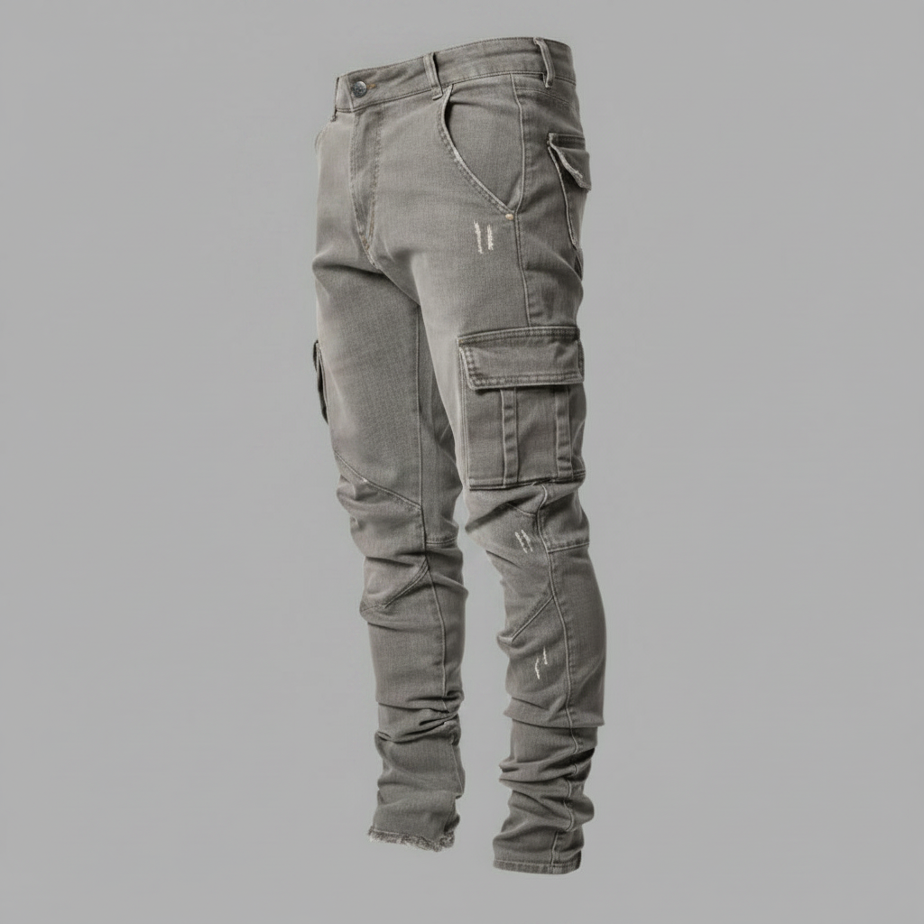 Slim-Fit Cargohose Herren | Stretch-Denim Cargo Hosen