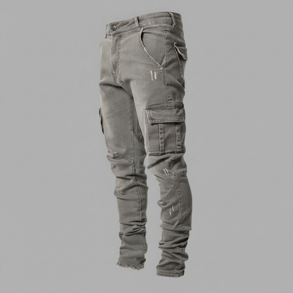 Slim-Fit Cargohose Herren | Stretch-Denim Cargo Hosen