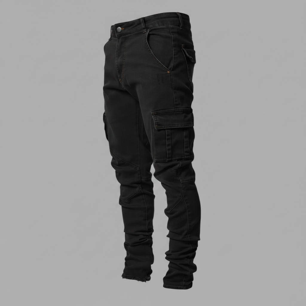 Slim-Fit Cargohose Herren | Stretch-Denim Cargo Hosen