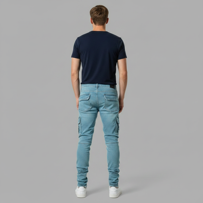 Slim-Fit Cargohose Herren | Stretch-Denim Cargo Hosen
