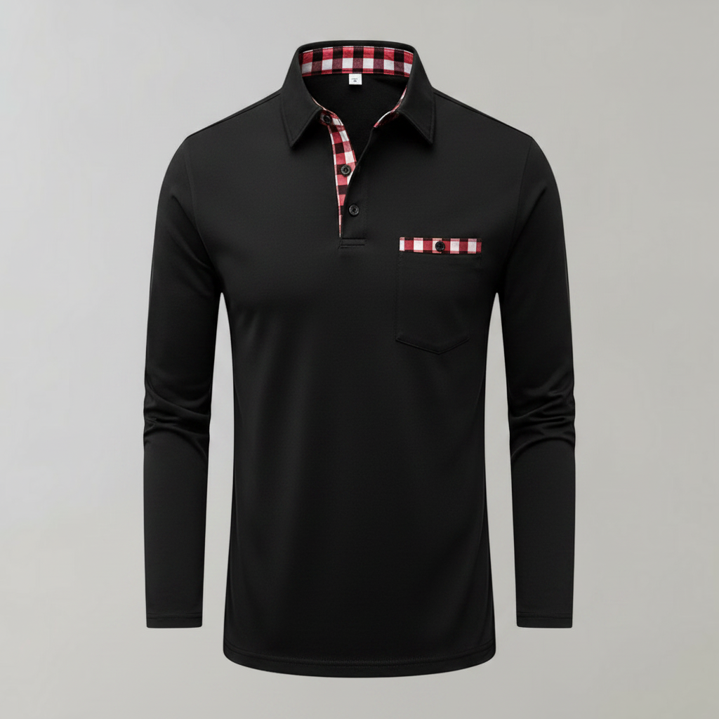 Klassisches Langarm Poloshirt Herren | Bequemes Poloshirt