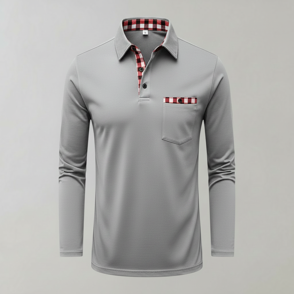 Klassisches Langarm Poloshirt Herren | Bequemes Poloshirt