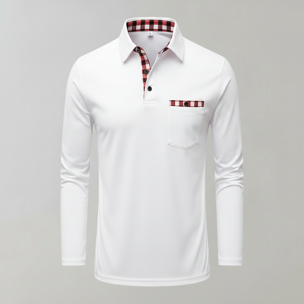 Klassisches Langarm Poloshirt Herren | Bequemes Poloshirt