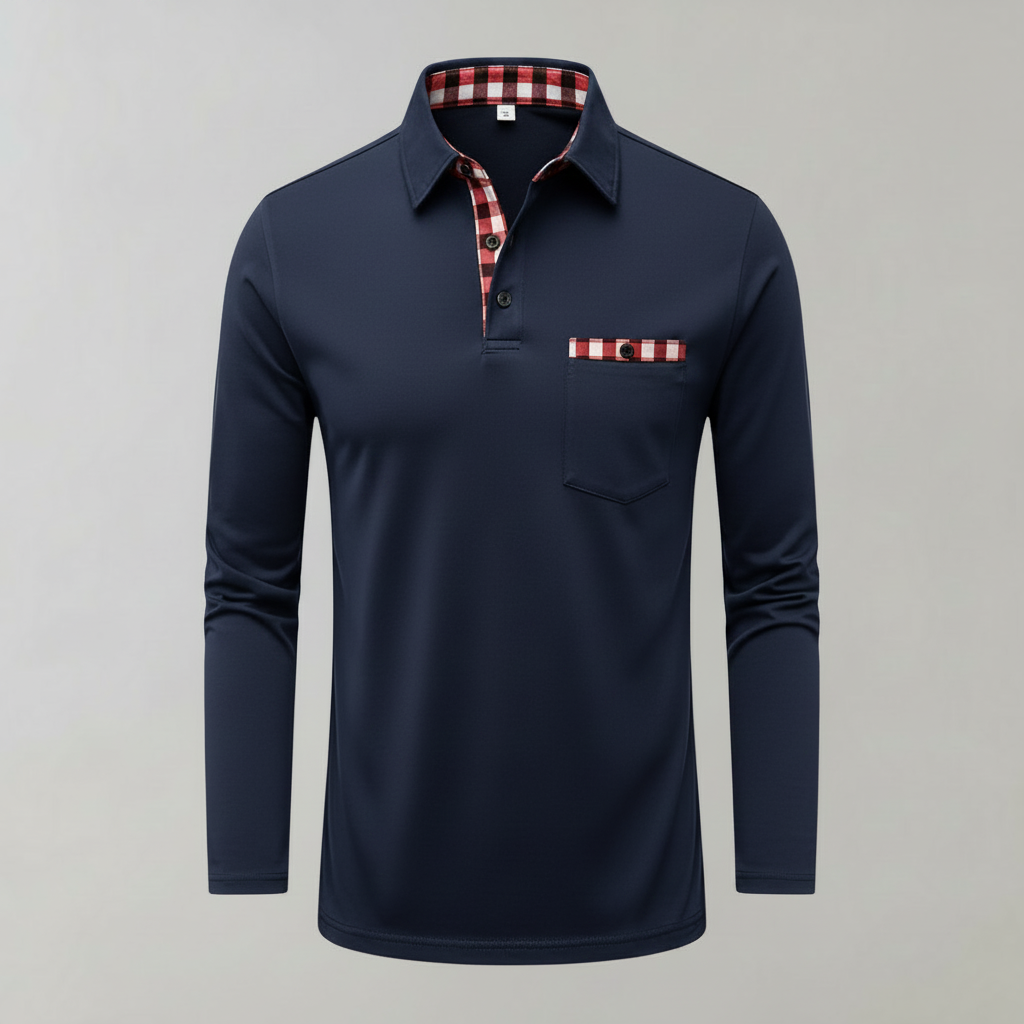 Klassisches Langarm Poloshirt Herren | Bequemes Poloshirt