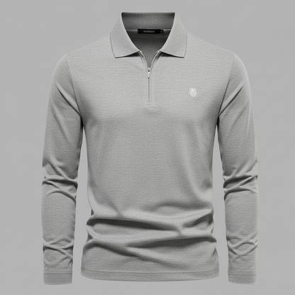 Langarm Poloshirt Herren | Modernes Poloshirt mit Reißverschluss