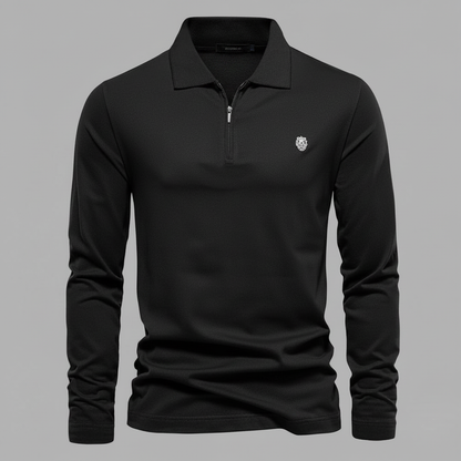 Langarm Poloshirt Herren | Modernes Poloshirt mit Reißverschluss