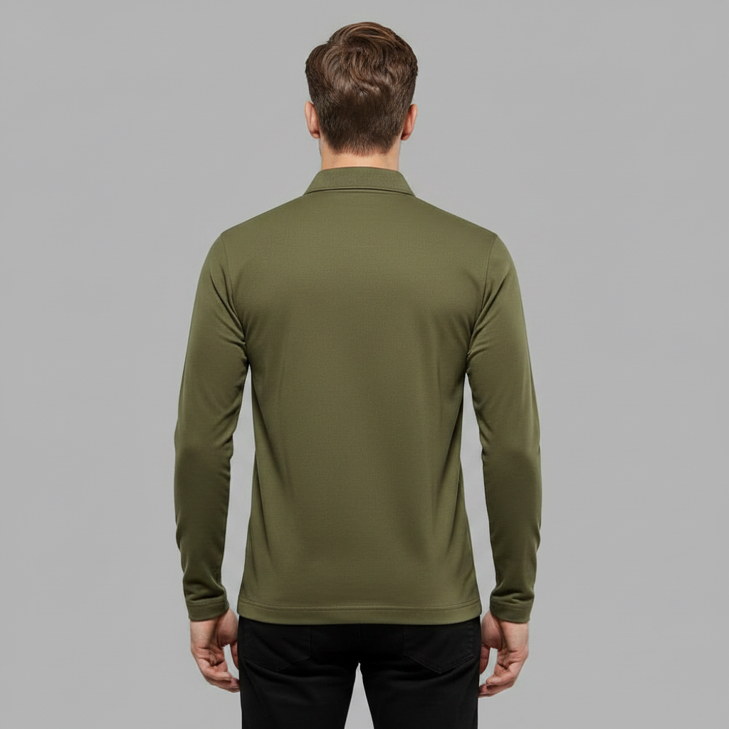 Langarm Poloshirt Herren | Modernes Poloshirt mit Reißverschluss