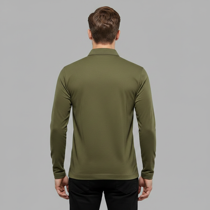 Langarm Poloshirt Herren | Modernes Poloshirt mit Reißverschluss